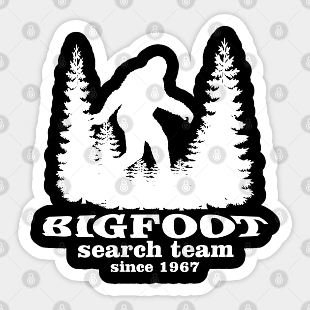 Bigfoot Search Team and Sasquatch T Shirts Sticker by DHdesignerPublic